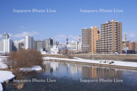 豊平川と札幌市街