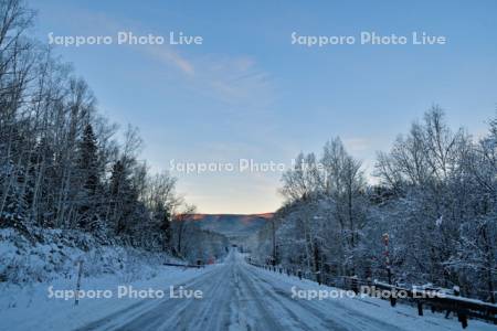 糠平国道の雪景色