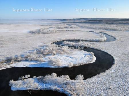 霧氷の釧路湿原