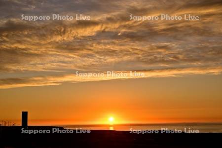 琵琶瀬展望台から望む朝日