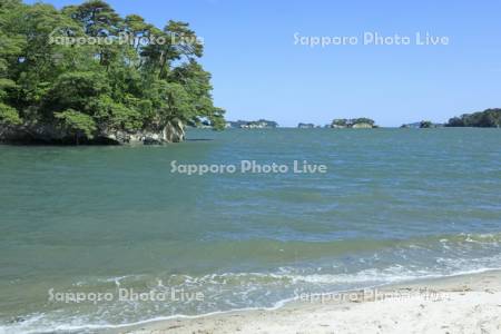 松島と砂浜