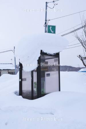 冬の電話ボックス