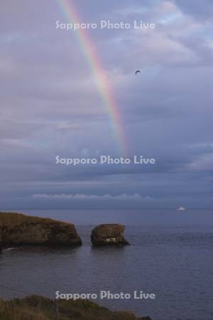 納沙布岬と虹