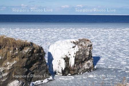 納沙布岬の流氷としぶき氷