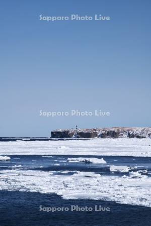 能取岬とオホーツク海と流氷