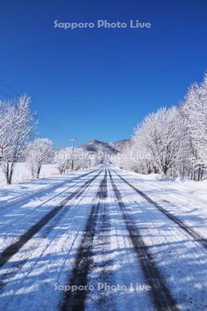 和琴半島の道と雪