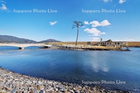 奇跡の一本松と気仙川