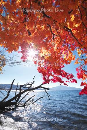 洞爺湖の紅葉と有珠山