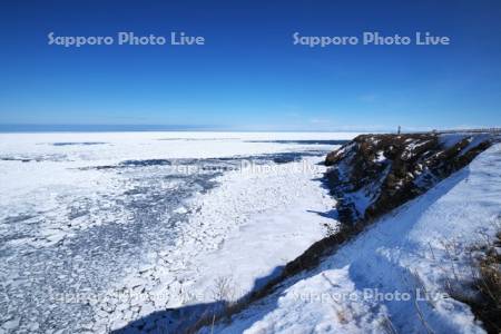 能取岬と流氷とオホーツク海
