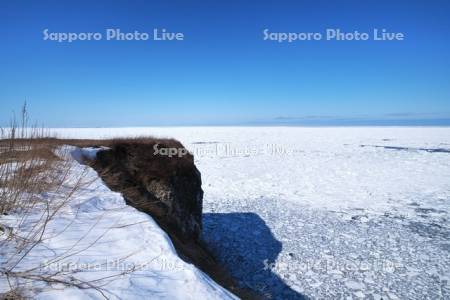 能取岬と流氷とオホーツク海