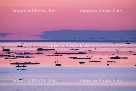 蜃気楼と朝の流氷