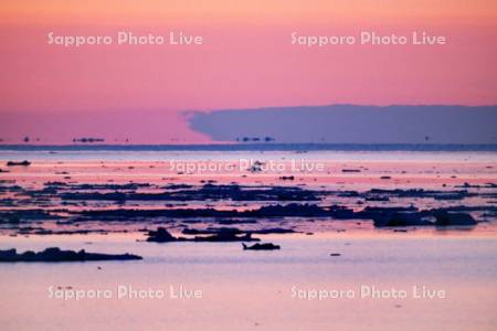 蜃気楼と朝の流氷