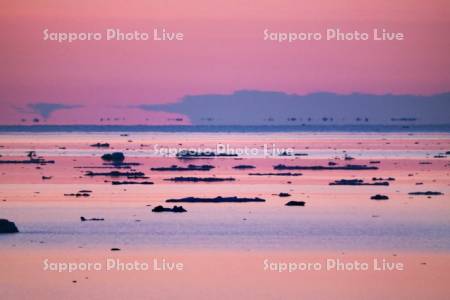 蜃気楼と朝の流氷