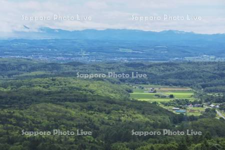 名寄市街地と田園風景