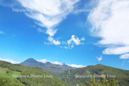 知床連山と雲