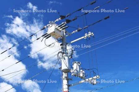 トランスと電柱