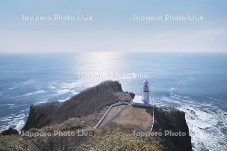 地球岬とチキウ岬灯台と太平洋