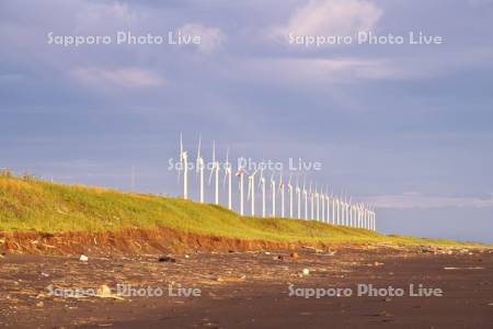 オトンルイ風力発電所の夕景