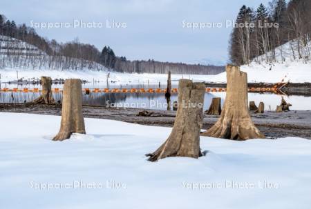 早春の朱鞠内湖