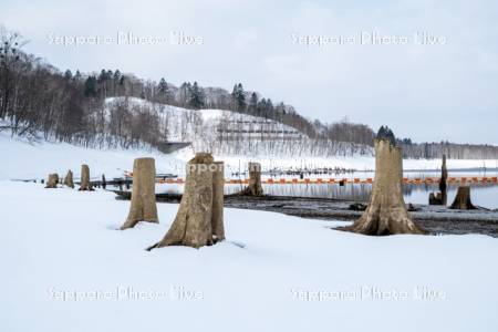 早春の朱鞠内湖