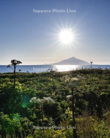 利尻島と浜里海岸夕景