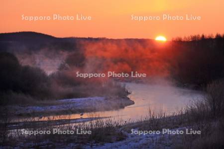 釧路川の日の出
