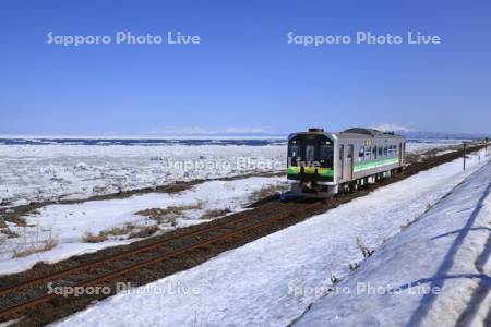 列車と流氷