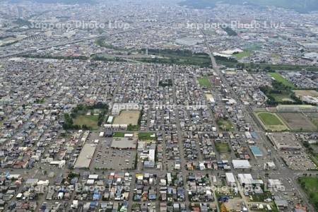 新琴似の碁盤の目の住宅地