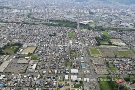 新琴似の碁盤の目の住宅地