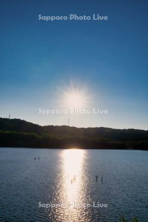 当別ふくろう湖の夕日