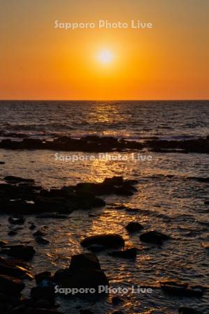 黄金岬より夕日