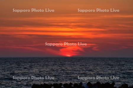 黄金岬より夕日