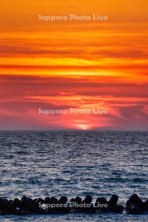 黄金岬より夕日