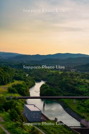 夕張川夕景