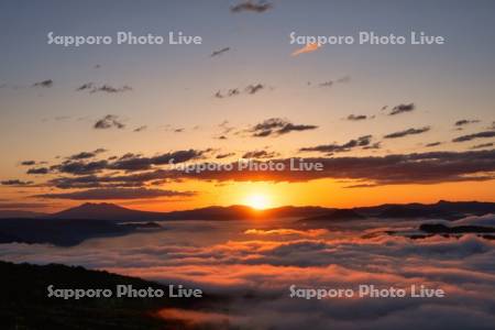 屈斜路湖の雲海と日の出