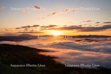 屈斜路湖の雲海と日の出