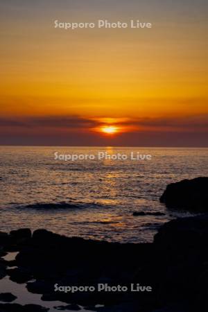 黄金岬の夕日