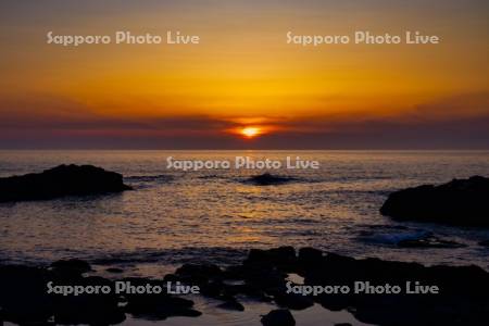 黄金岬の夕日