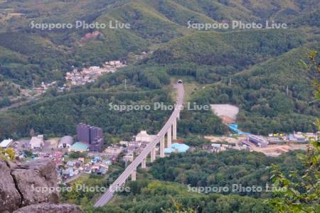 天狗山より市街展望　後志自動車道