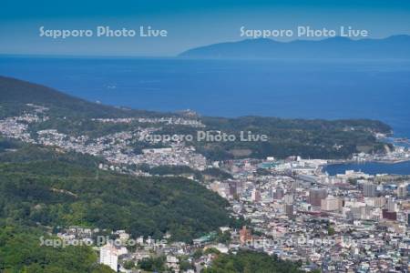 天狗山より市街展望　祝津方面