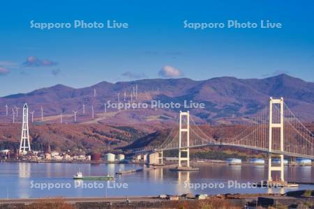 祝津公園展望台より白鳥大橋