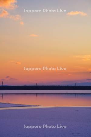 ウトナイ湖の朝焼け
