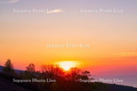 天狗山より夕日