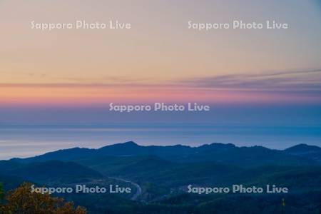 天狗山より後志自動車道夕景