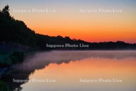 ウトナイ湖の夜明け