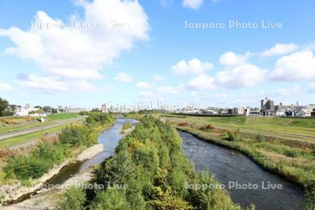 豊平川と札幌市街