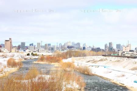 豊平川と札幌市街