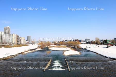 雪解けの豊平川