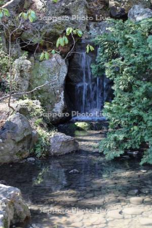 中島公園　鴨々川の小さな滝
