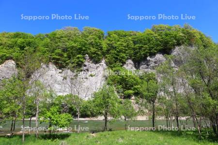 藻南公園　豊平川とおいらん淵